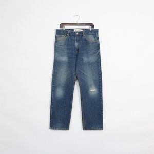 Vintage Y2K Levis 505 Straight Leg Jeans 34x30 - Faded Distressed Medium Wash